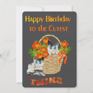 Happy Birthday to the Cutest Twins Holiday Card