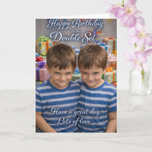 Happy birthday to the double set twin boys photo g card
