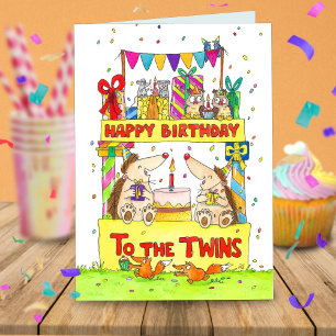 Happy Birthday to the Twins Greeting Card