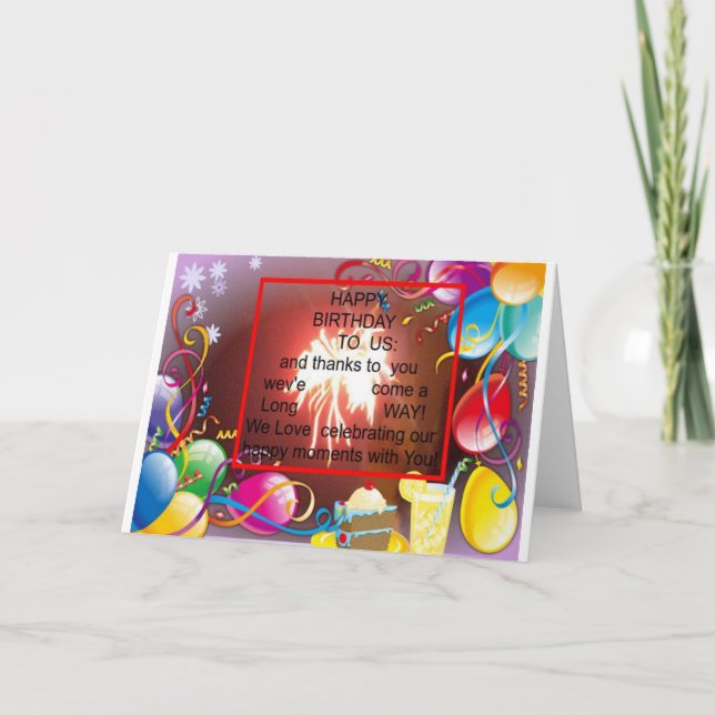 Happy Birthday to Us Art Print Card (Front)