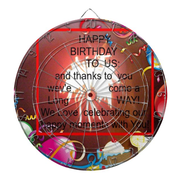 Happy Birthday to Us Art Print Dartboard (Front)