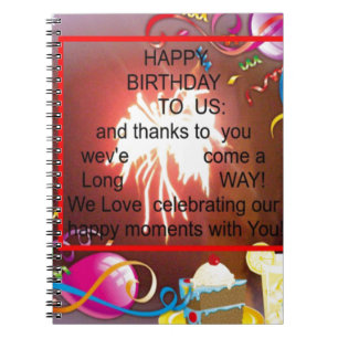 Happy Birthday to Us Art Print Notebook