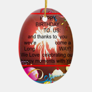 Happy Birthday To us Ceramic Tree Decoration