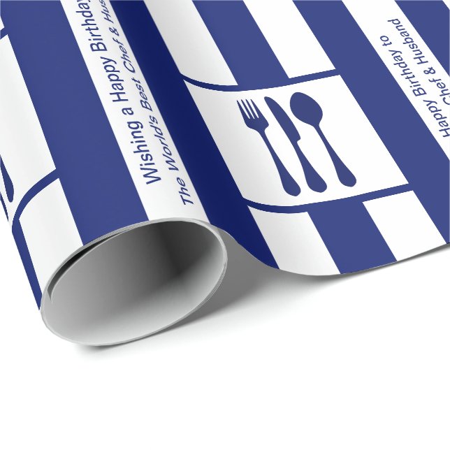 Happy Birthday to World's Best Chef and Husband Wrapping Paper (Roll Corner)