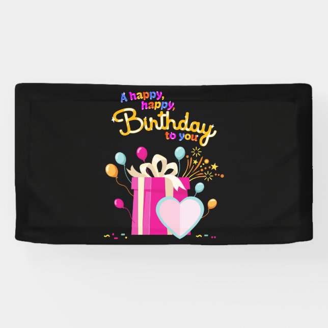 Happy Birthday To You 1.6x3 Vinyl Banner (Horizontal)
