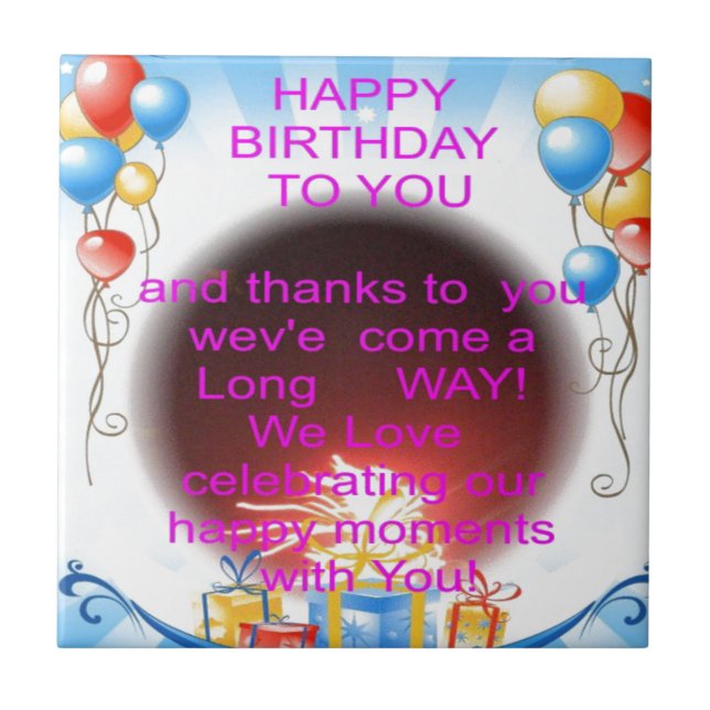 Happy Birthday to You Art Print Ceramic Tile (Front)