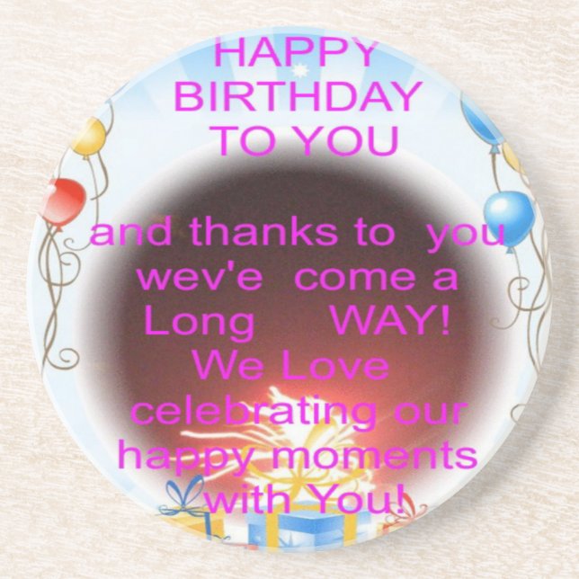 Happy Birthday to You Art Print Coaster (Front)