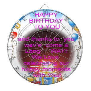 Happy Birthday to You Art Print Dartboard