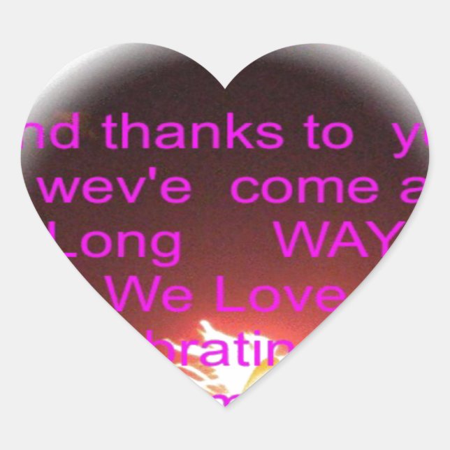 Happy Birthday to You Art Print Heart Sticker (Front)