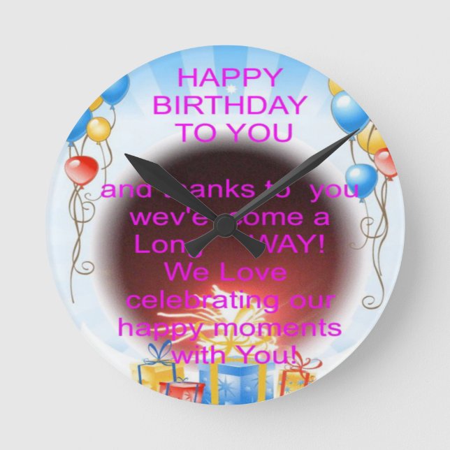 Happy Birthday to You Art Print Round Clock (Front)