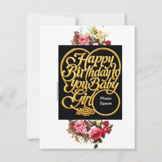 Happy Birthday to You Baby Girl Flat Card