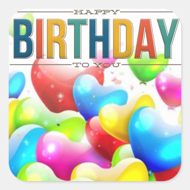 Happy Birthday To You Balloon Stickers (Front)