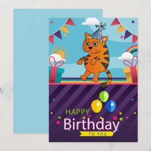 Happy Birthday to you Cat Holiday Card