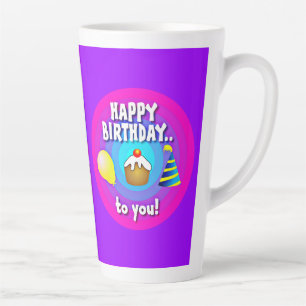 Happy Birthday To You Circle Design-47555 Latte Mug