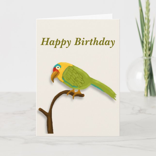 Happy Birthday to you, Colourful Pet Parrot Card (Front)