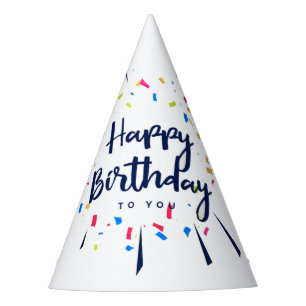Happy birthday to you confetti party hat