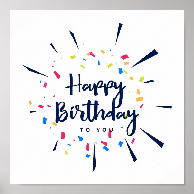 Happy birthday to you confetti poster (Front)