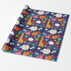 Happy Birthday To You Cute Animals Wrapping Paper