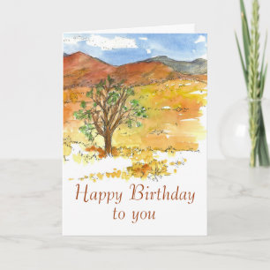 Happy Birthday To You Desert Autumn Landscape Card