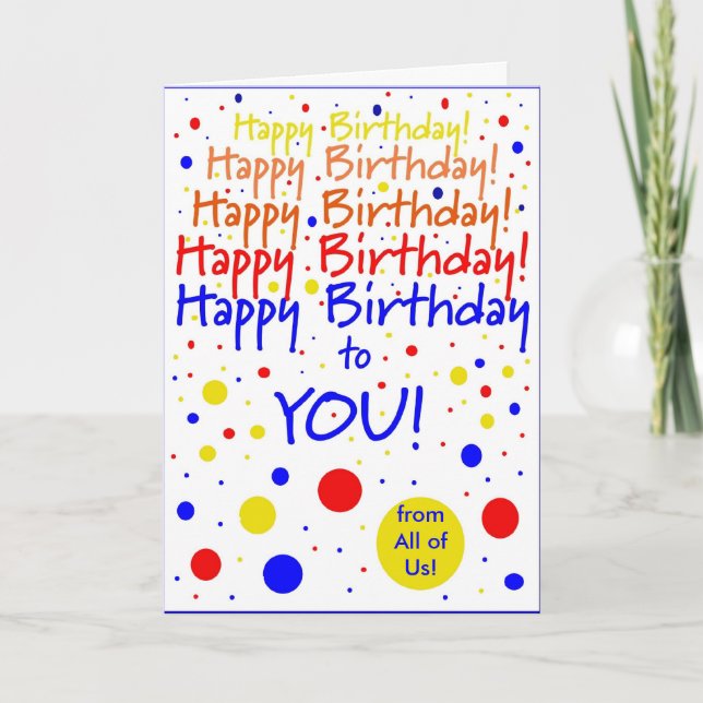 Happy Birthday to You From Group Card (Front)