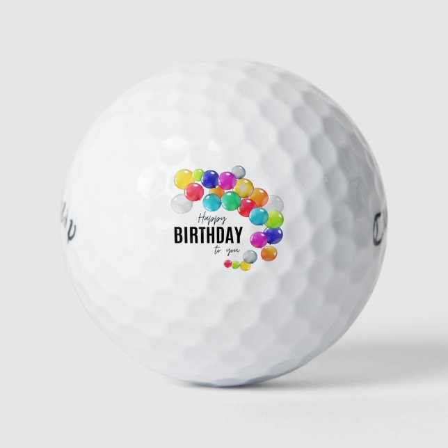 'Happy Birthday To You' Fun On The Course Gift  Golf Balls (Front)