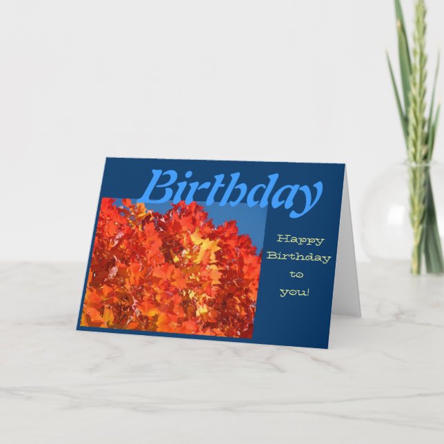 Happy Birthday to You! Greeting Cards Autumn Leave (Front)