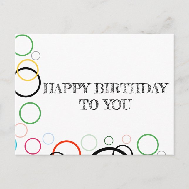 happy birthday to you holiday postcard (Front)