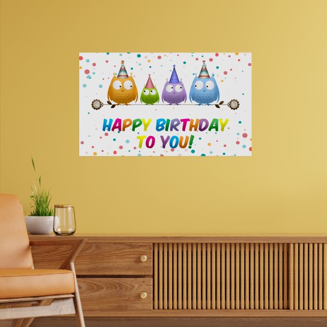 Happy Birthday to You, Hoot Owls, Poster (Living Room 2)