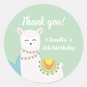 Happy birthday to you Llama Classic Round Sticker