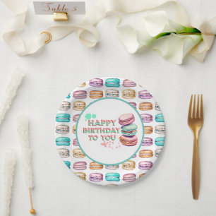 Happy Birthday To You Macaron Paper Plate