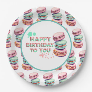 Happy Birthday To You Macaron Paper Plate