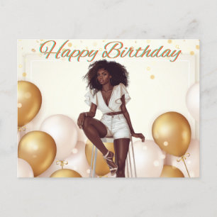 Happy Birthday To You Melanin Sista Black Queen  Holiday Postcard