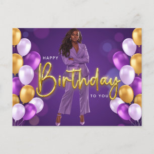 Happy Birthday To You Melanin Sista Black Queen Postcard