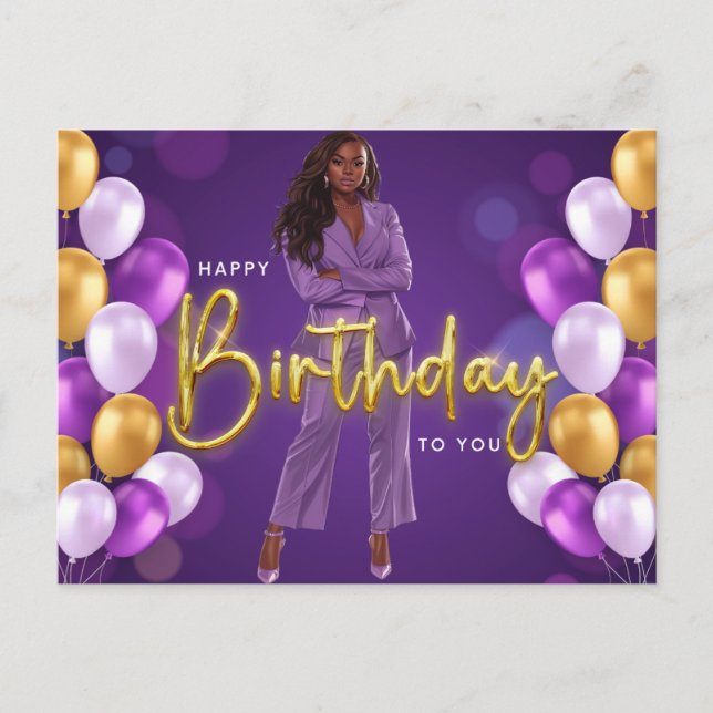 Happy Birthday To You Melanin Sista Black Queen  Postcard (Front)