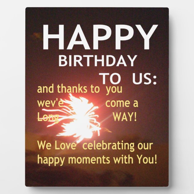 Happy Birthday TO YOU Plaque (Front)
