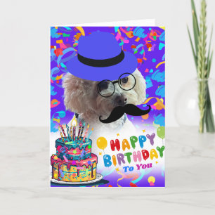 Happy Birthday To You Poodle Greeting Card