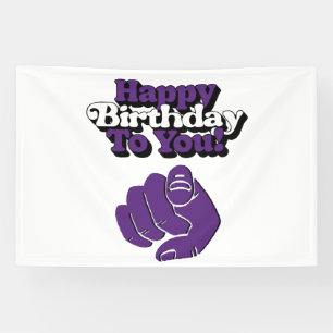 Happy Birthday To You Purple 4x6 Vinyl Banner