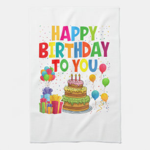 Happy Birthday to You Tea Towel