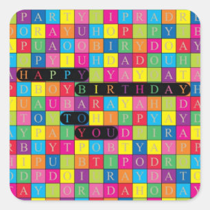 Happy Birthday To You - Wordsearch Stickers