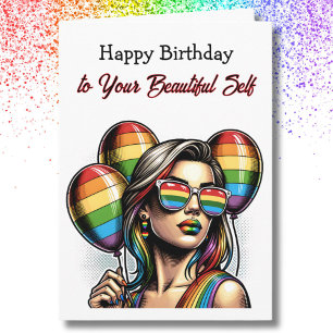 Happy Birthday to your Beautiful Self LGBTQIA+ Card