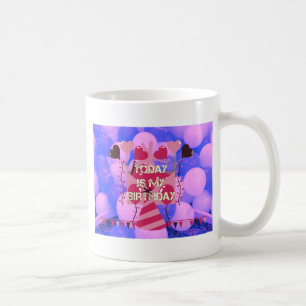 Happy Birthday Today is my Birthday Blue Balloons Coffee Mug