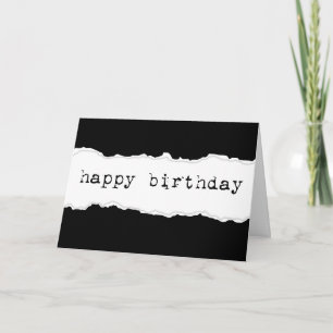 happy birthday (torn paper) card