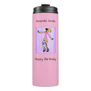 Happy Birthday, Trendy, Stylish Elegant Girl Thermal Tumbler