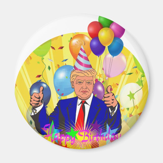 happy birthday trump magnet (Front)