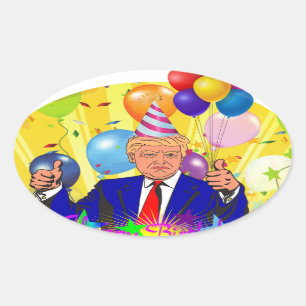 happy birthday trump oval sticker