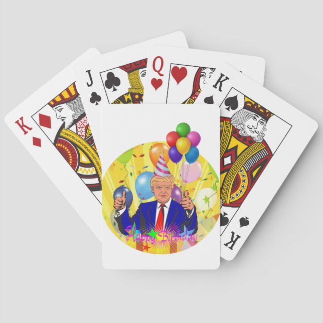 happy birthday trump playing cards (Back)