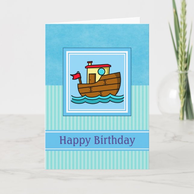 Happy Birthday Tug Boat Card (Front)