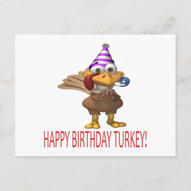 Happy Birthday Turkey Postcard (Front)