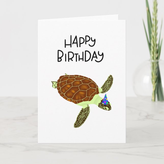 Happy Birthday Turtle card (Front)