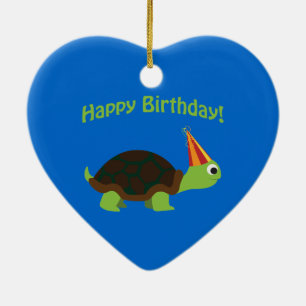 Happy Birthday! Turtle Ceramic Tree Decoration